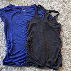 Maternity fitness tank and t-shirt